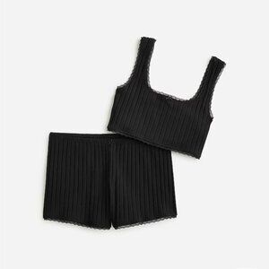 J. Crew Black Ribbed Sleepwear Shorts